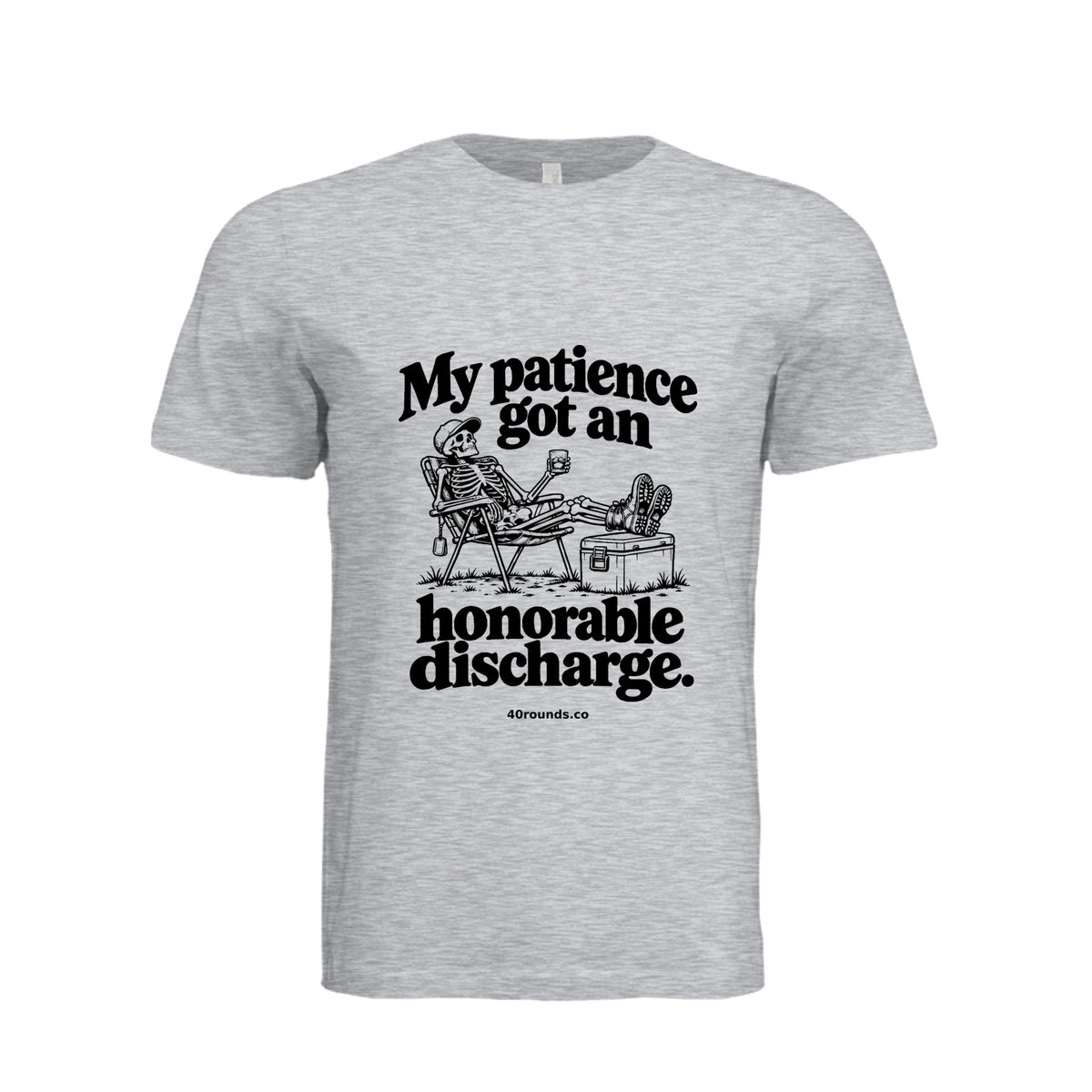 Honorable Discharge Tee · Ash · Front
