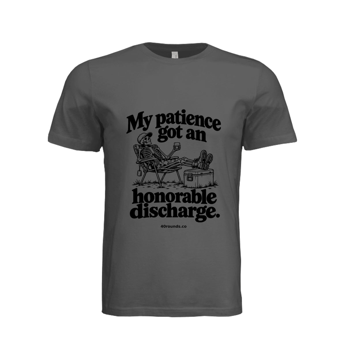 Honorable Discharge Tee · Asphalt · Front