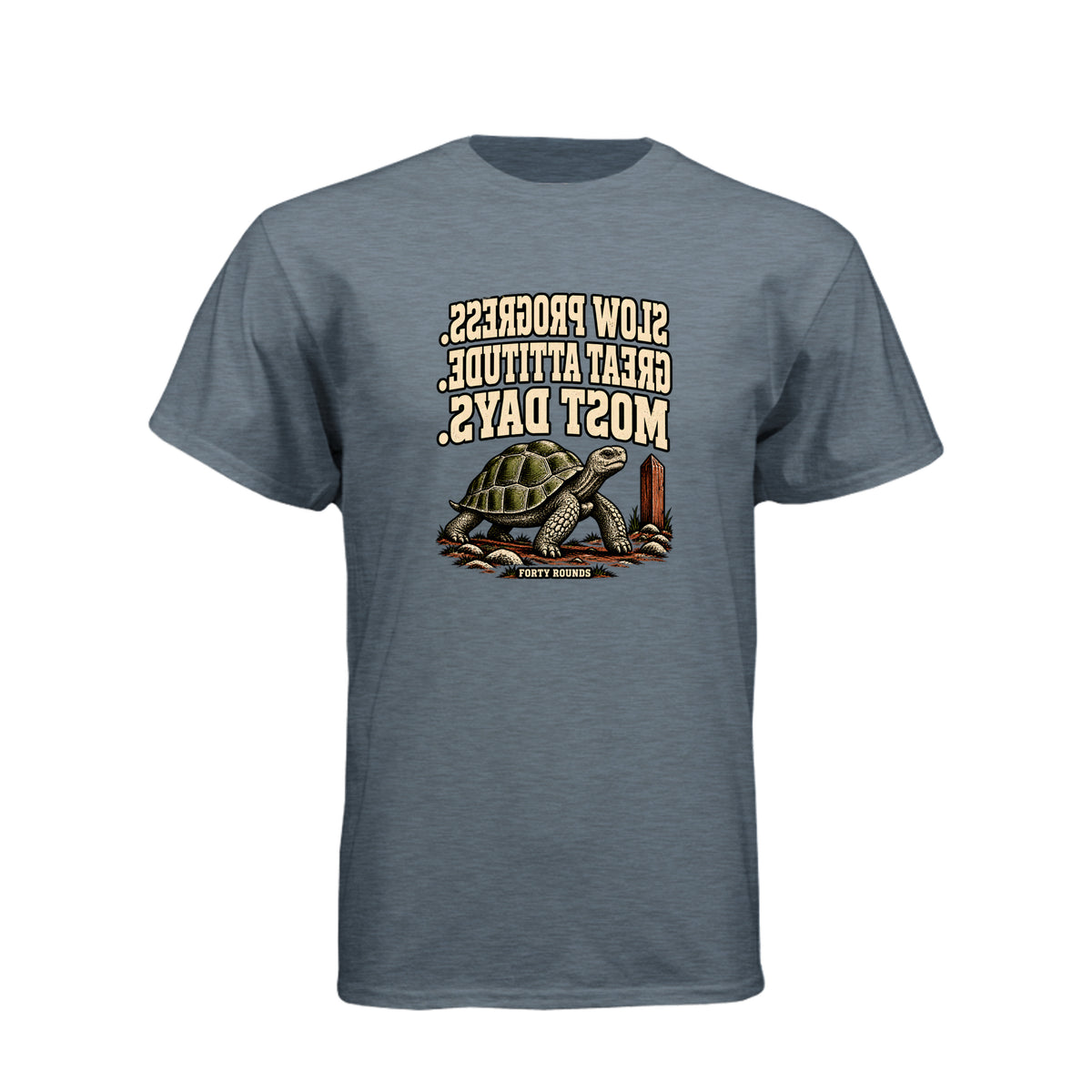 Most Days — Mirrored Graphic Tee · Heather Slate Blue · Front