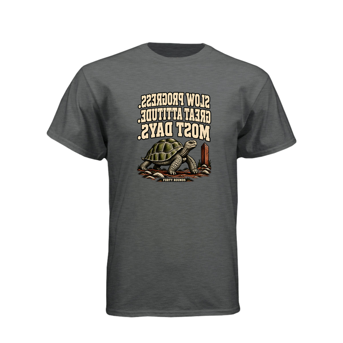 Most Days — Mirrored Graphic Tee · Heather Heavy Metal · Front