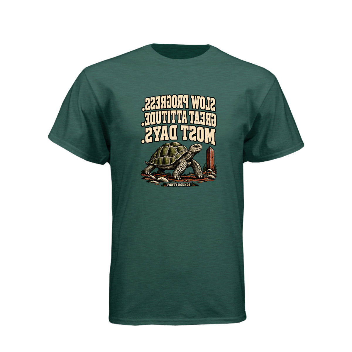 Most Days — Mirrored Graphic Tee · Heather Forest Green · Front