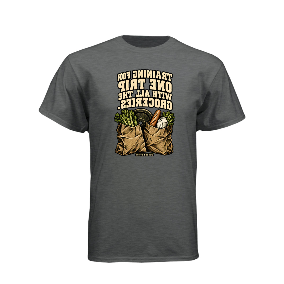 One Trip — Mirrored Graphic Tee · Heather Heavy Metal · Front
