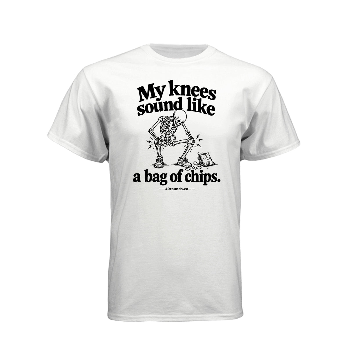 Noisy Knees Tee · White · Front