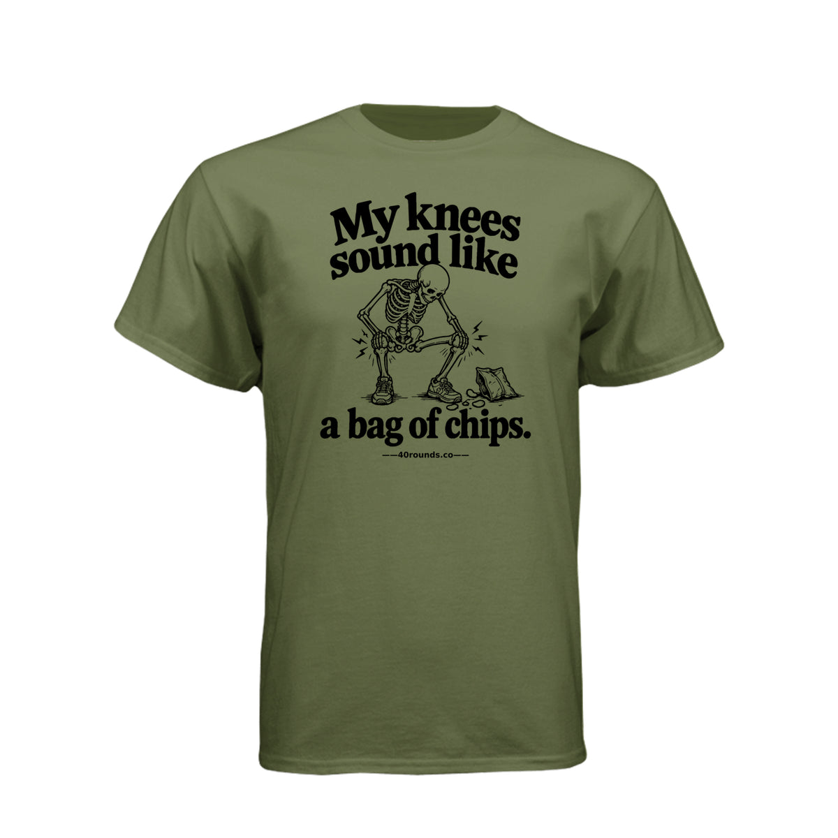 Noisy Knees Tee · Military Green · Front