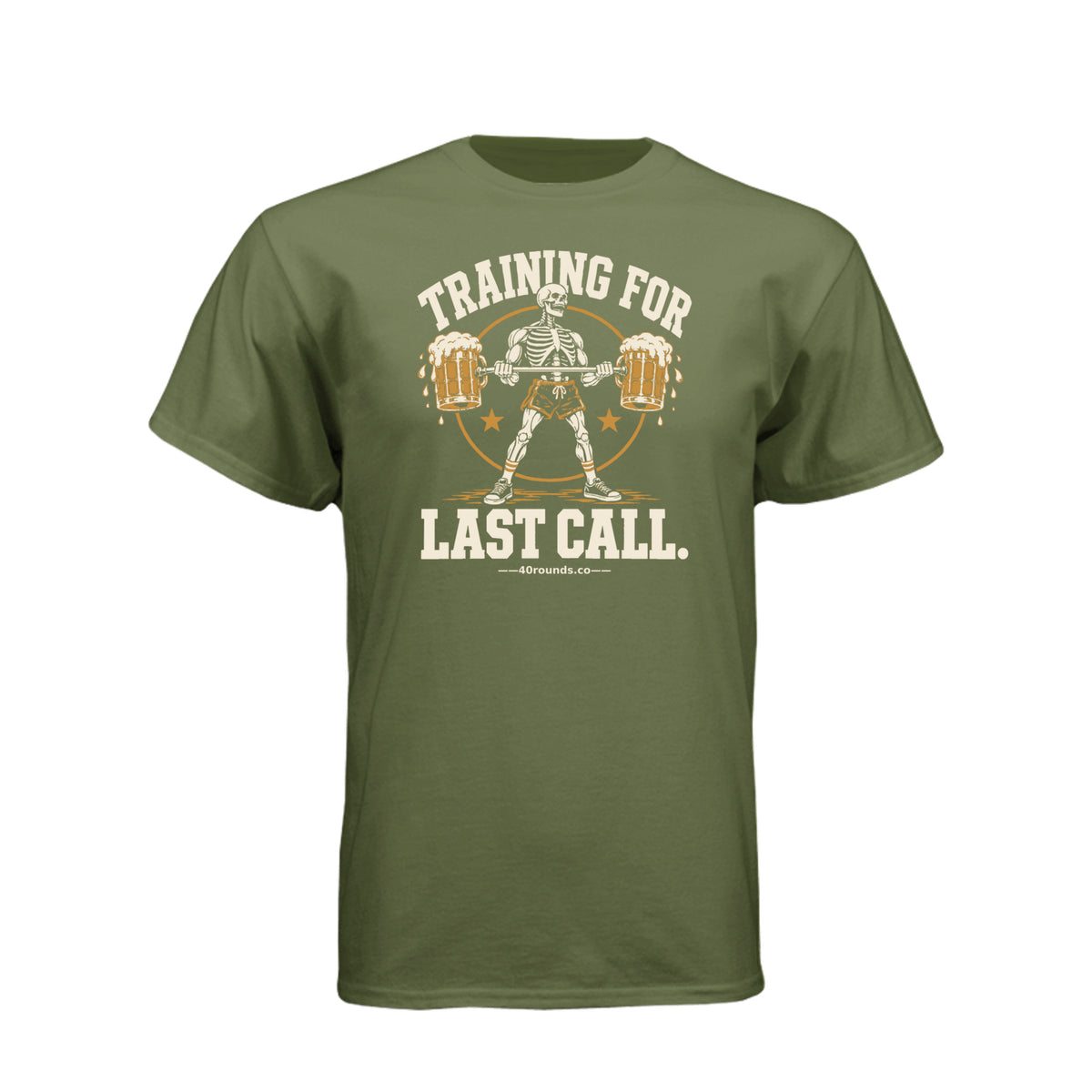 Training for Last Call Tee · Military Green · Front