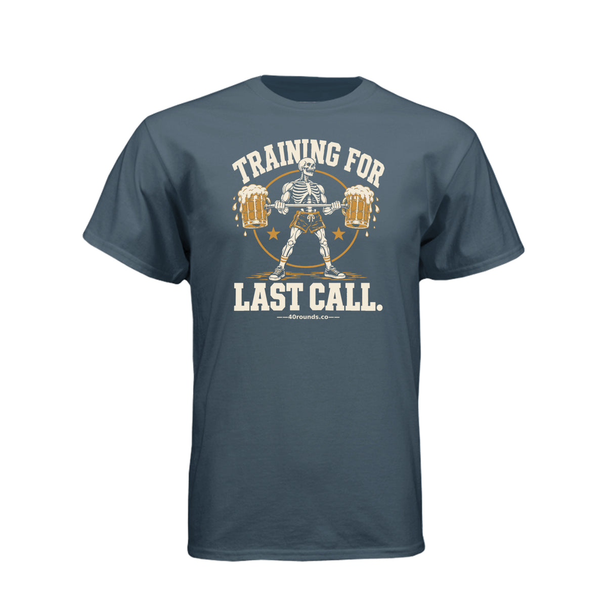 Training for Last Call Tee · Indigo · Front