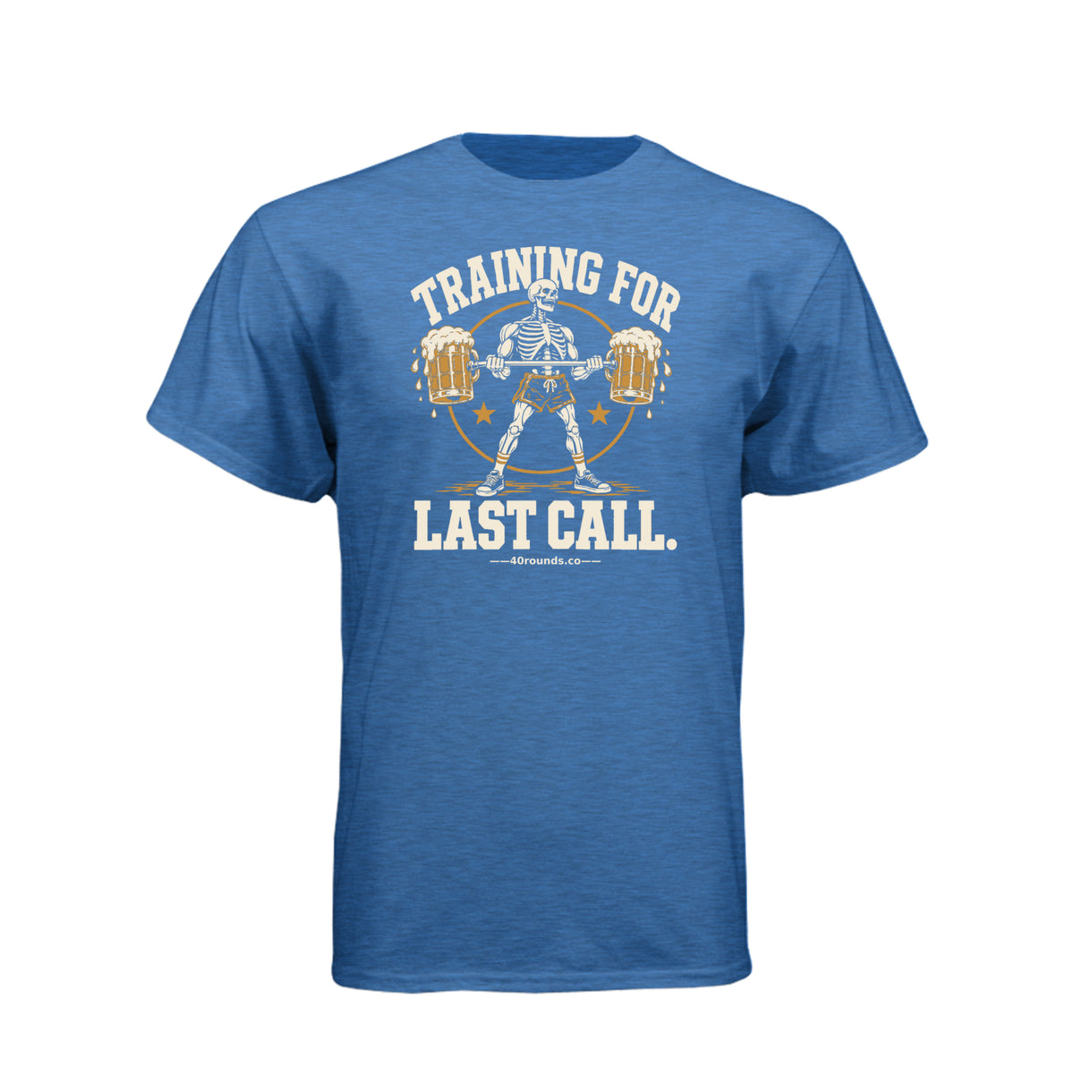 Training for Last Call Tee · Heather Cool Blue · Front
