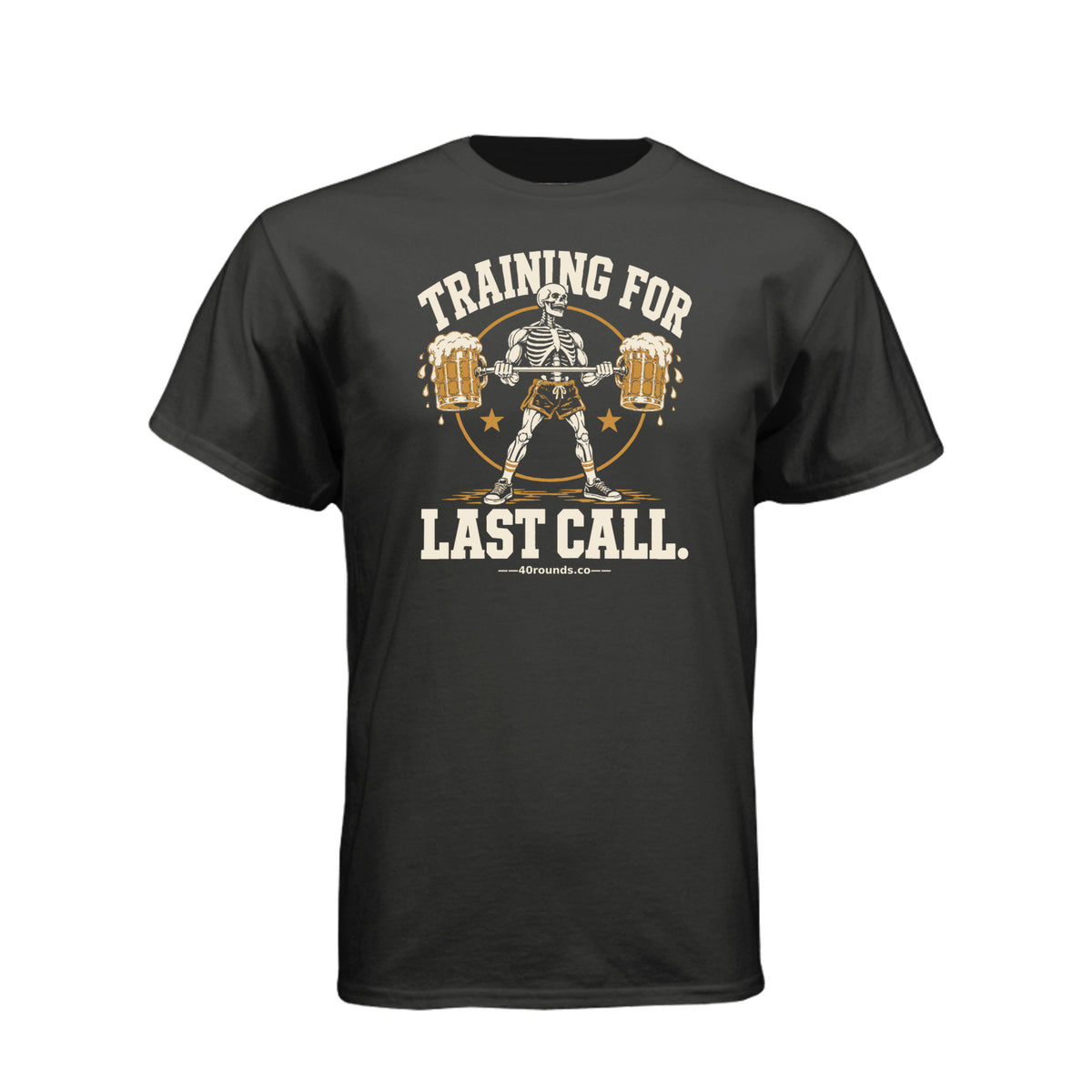 Training for Last Call Tee · Charcoal · Front