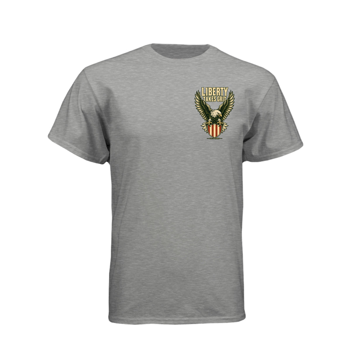 Still Standing- Liberty Tee · Dark Heather Grey (60/40) · Front