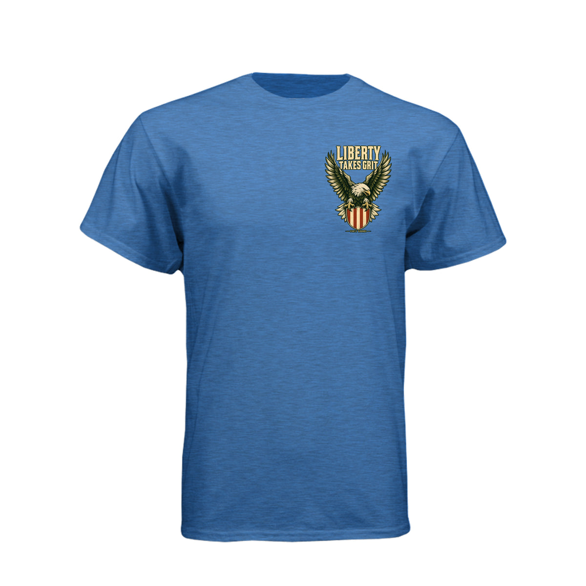 Still Standing- Liberty Tee · Heather Cool Blue · Front