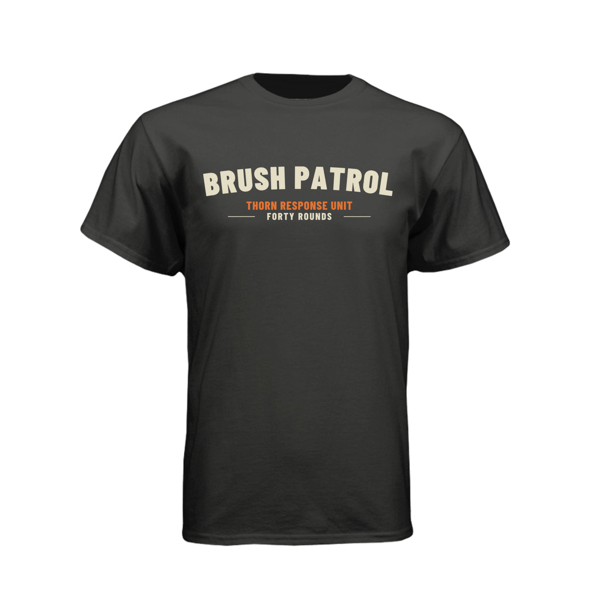 Thorn Benefits Tee — Brush Patrol · Charcoal · Front