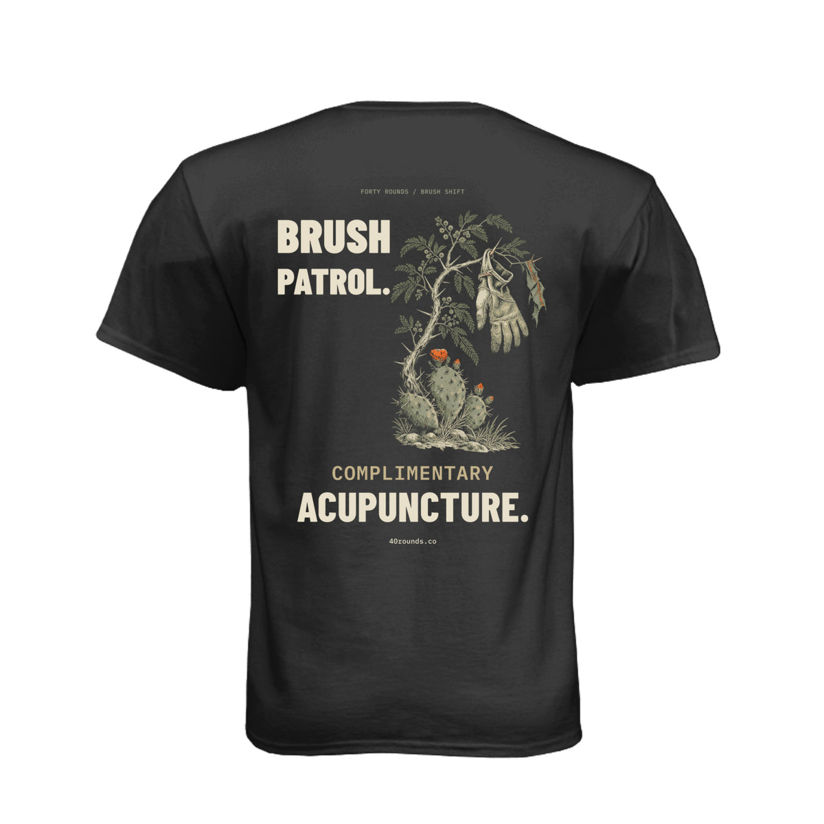 Thorn Benefits Tee — Brush Patrol · Charcoal · Back