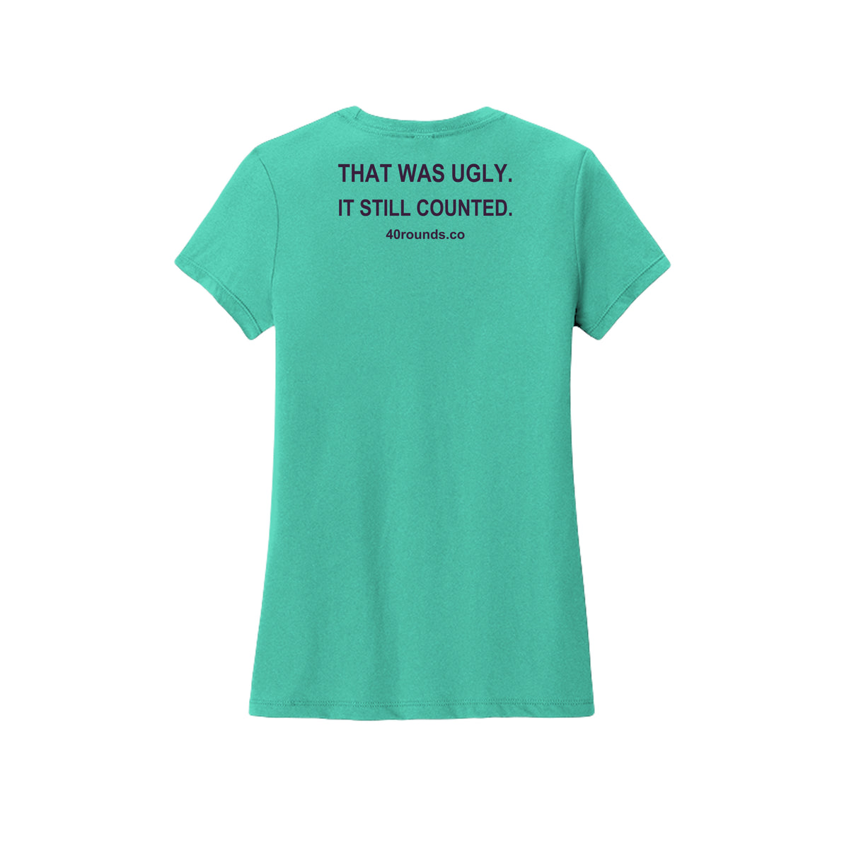 It Still Counted — Women’s Mirrored Graphic Tee · Aqua Heather · Back