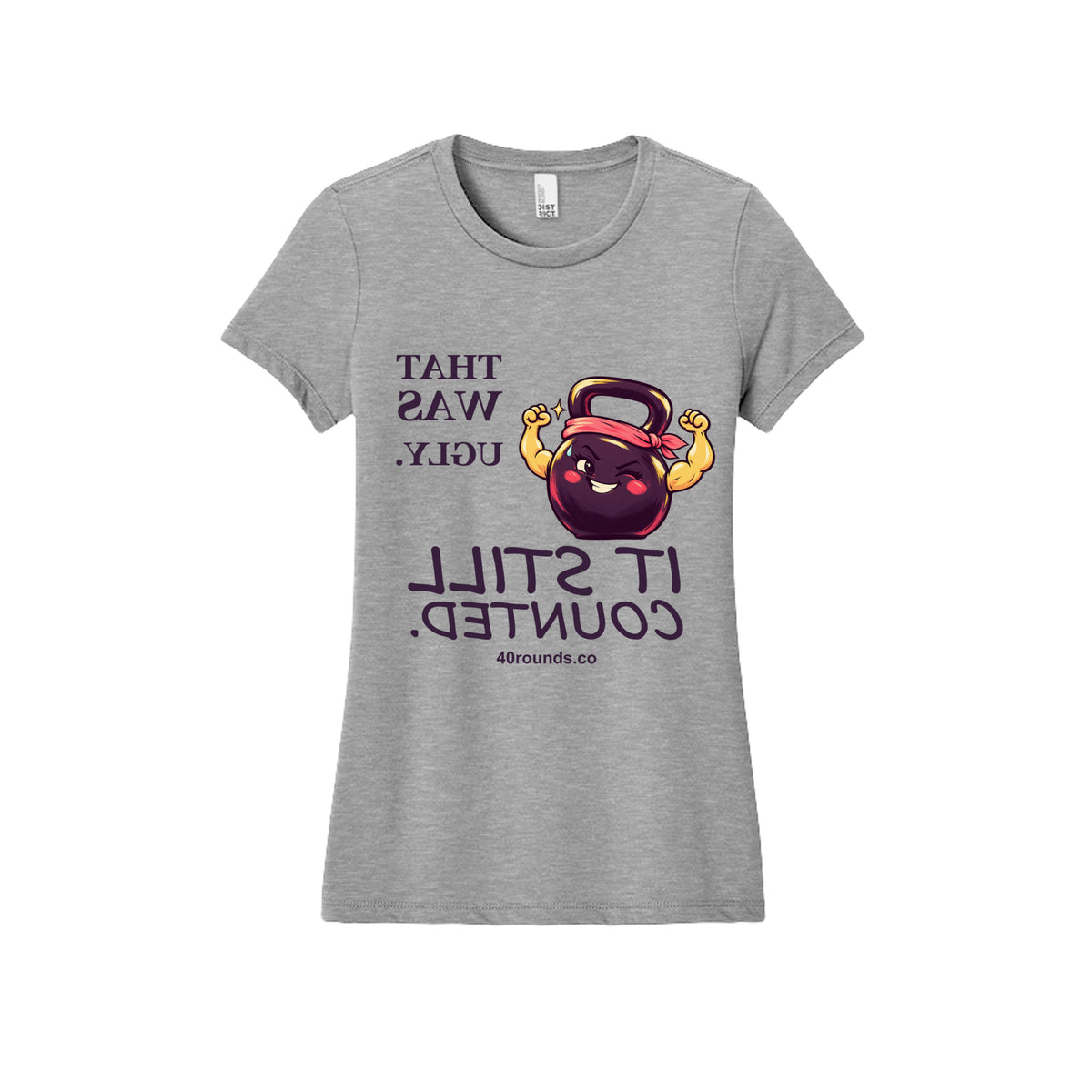 It Still Counted — Women’s Mirrored Graphic Tee · Light Heather Grey · Front