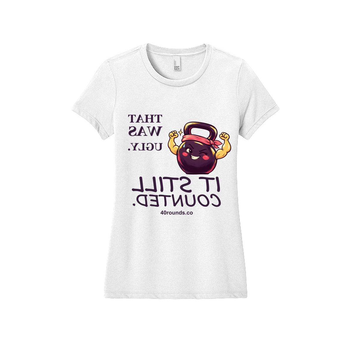 It Still Counted — Women’s Mirrored Graphic Tee · White · Front