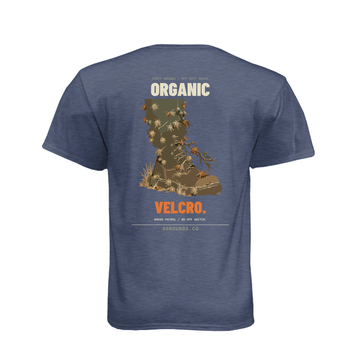 Organic Velcro Tee · Midnight Navy · Back