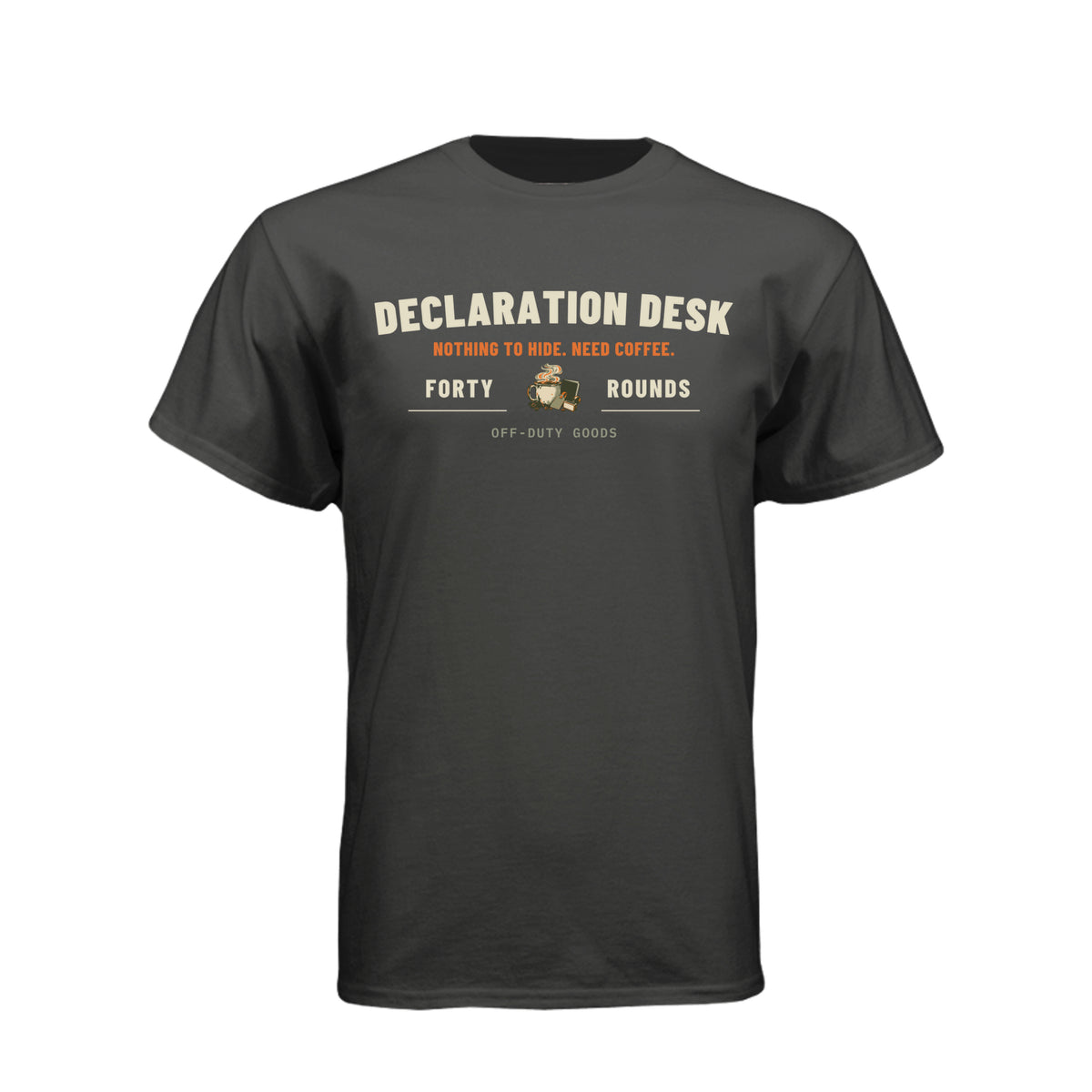 Caffeine Declaration Tee · Black · Front