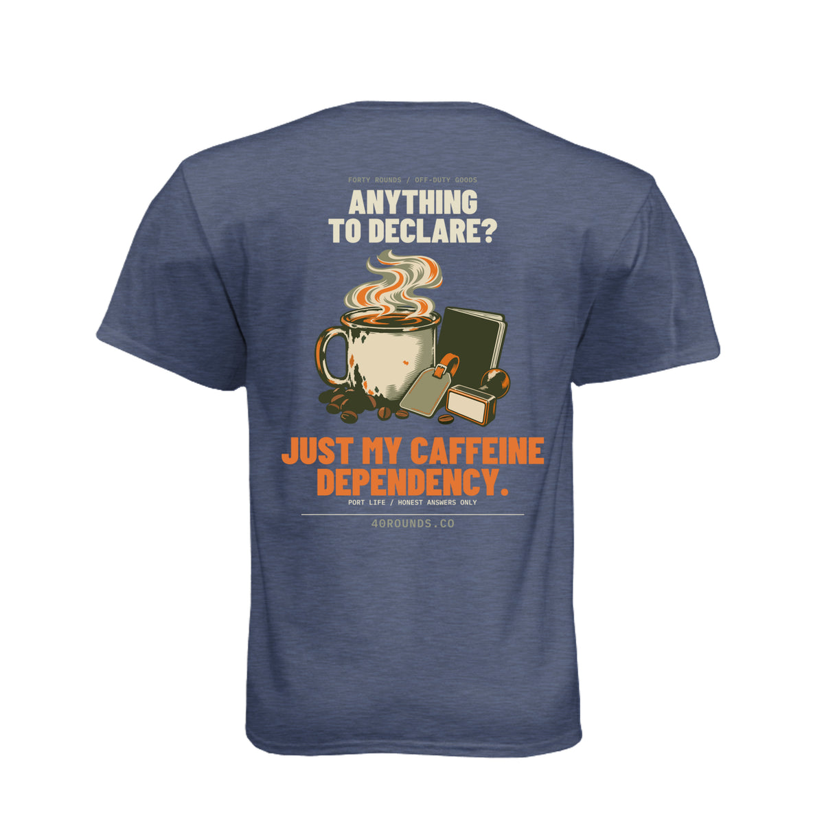 Caffeine Declaration Tee · Midnight Navy · Back