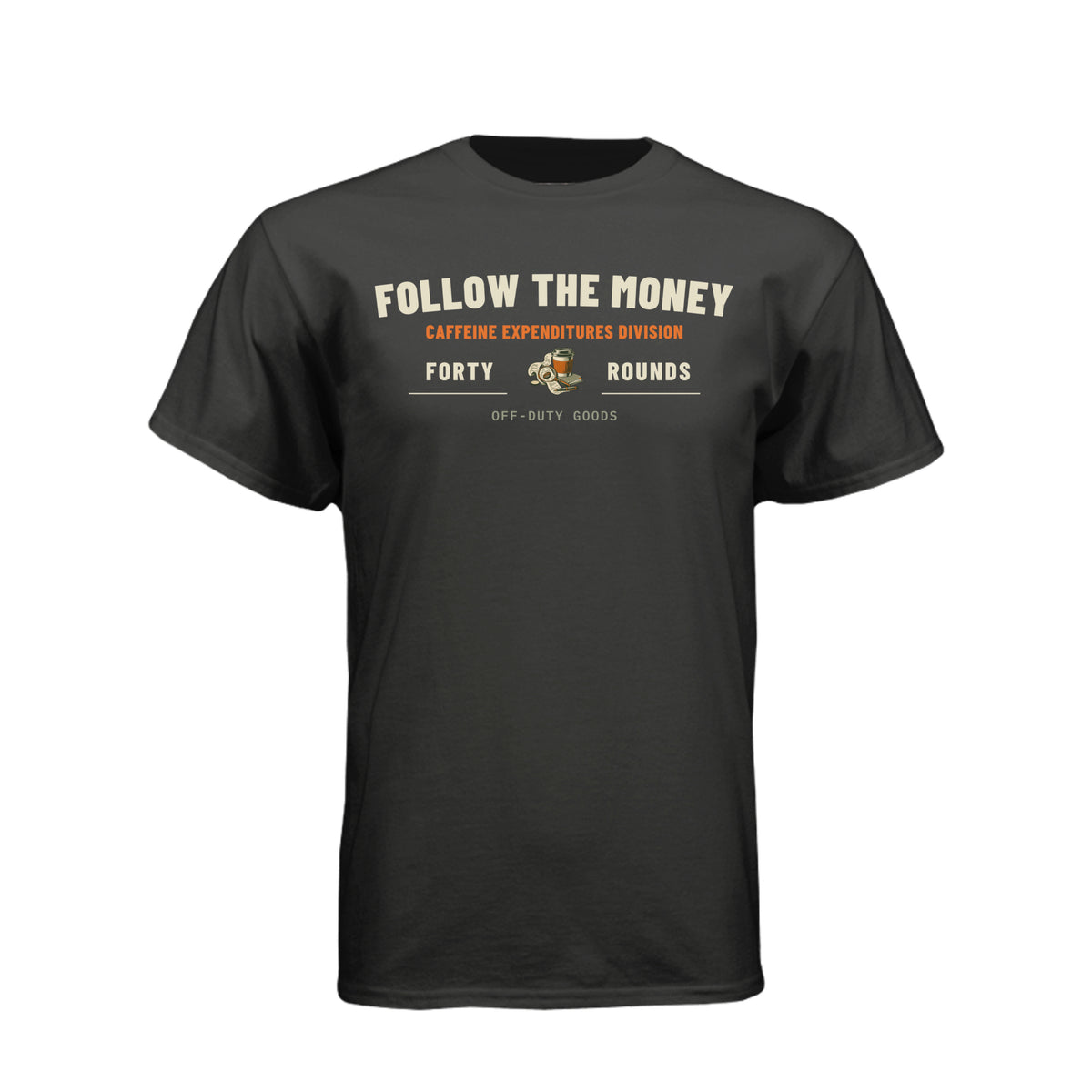 Follow the Money Tee · Charcoal · Front