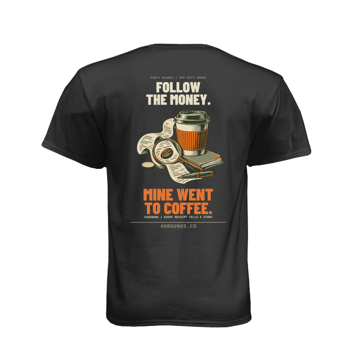 Follow the Money Tee · Charcoal · Back