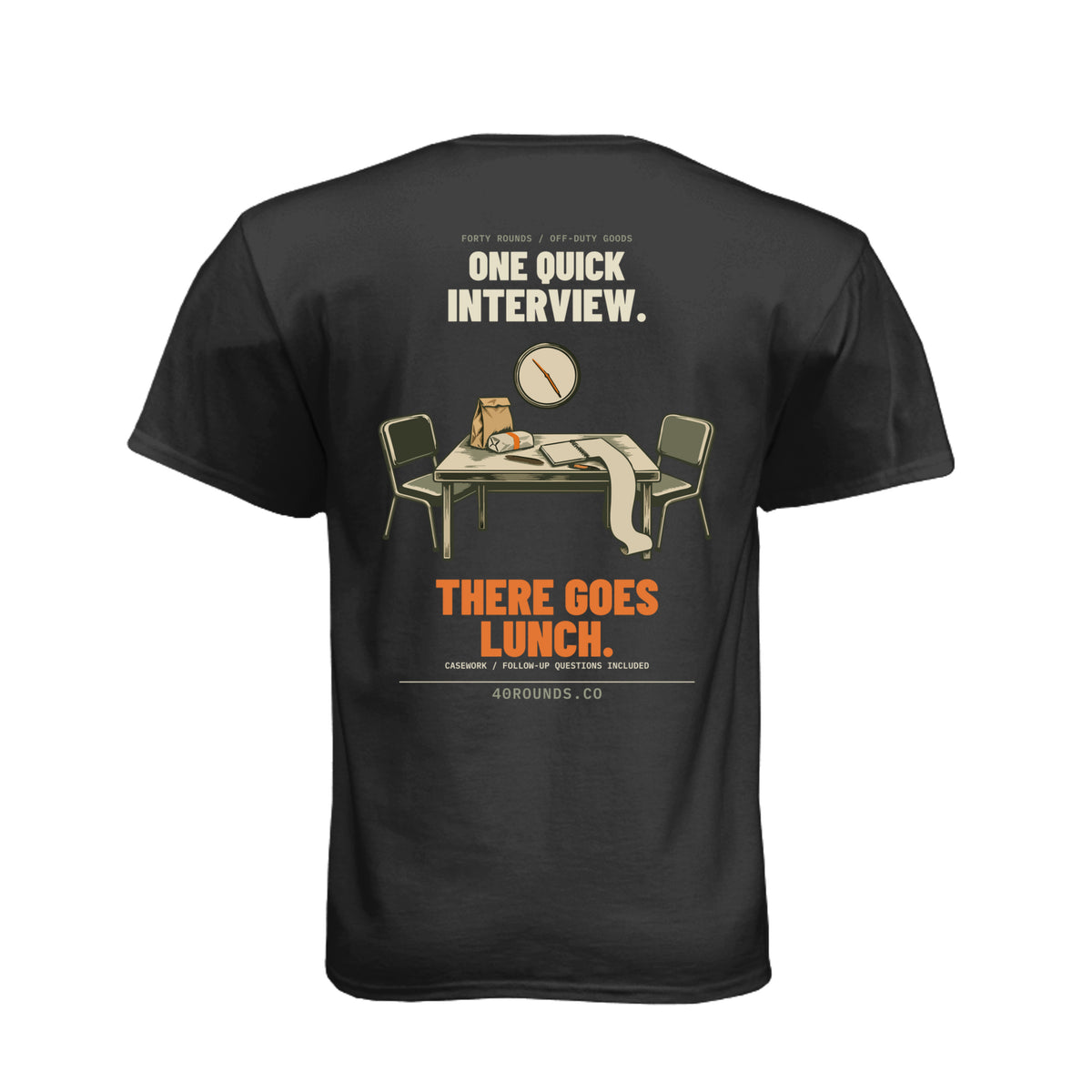 Quick Interview Tee · Charcoal · Back