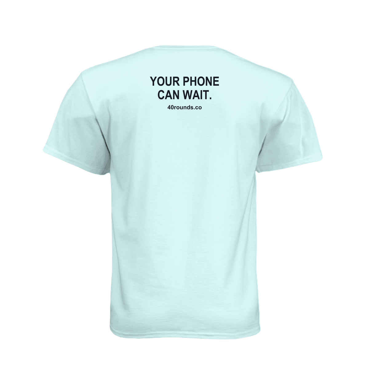 Your Phone Can Wait — Mirrored Graphic Tee · Ice Blue · Back