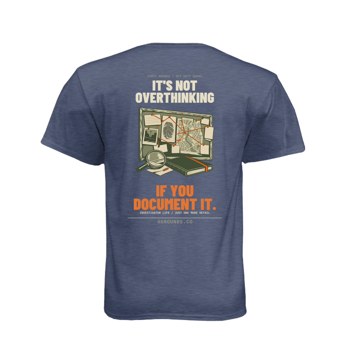 Documented Overthinking Tee · Midnight Navy · Back