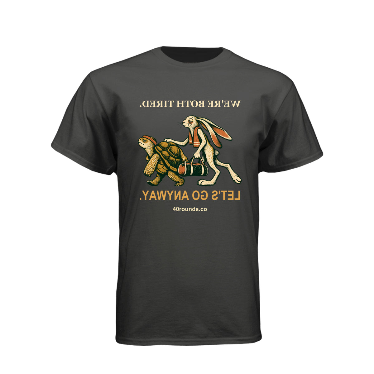 Let’s Go Anyway — Mirrored Graphic Tee · Black · Front