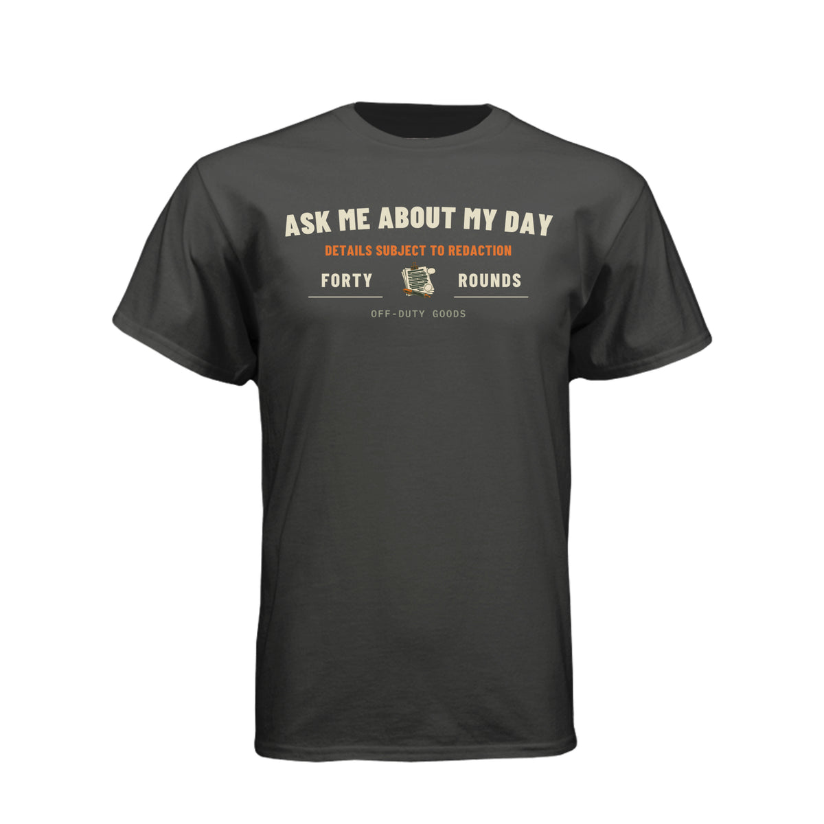 Redacted Day Tee · Black · Front