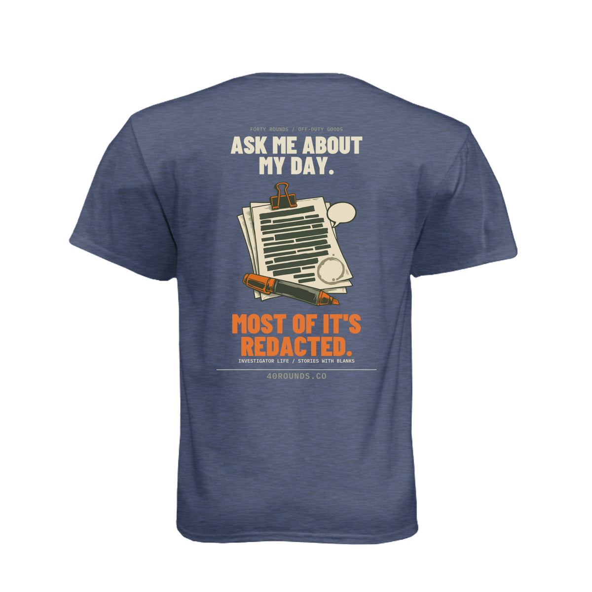 Redacted Day Tee · Midnight Navy · Back