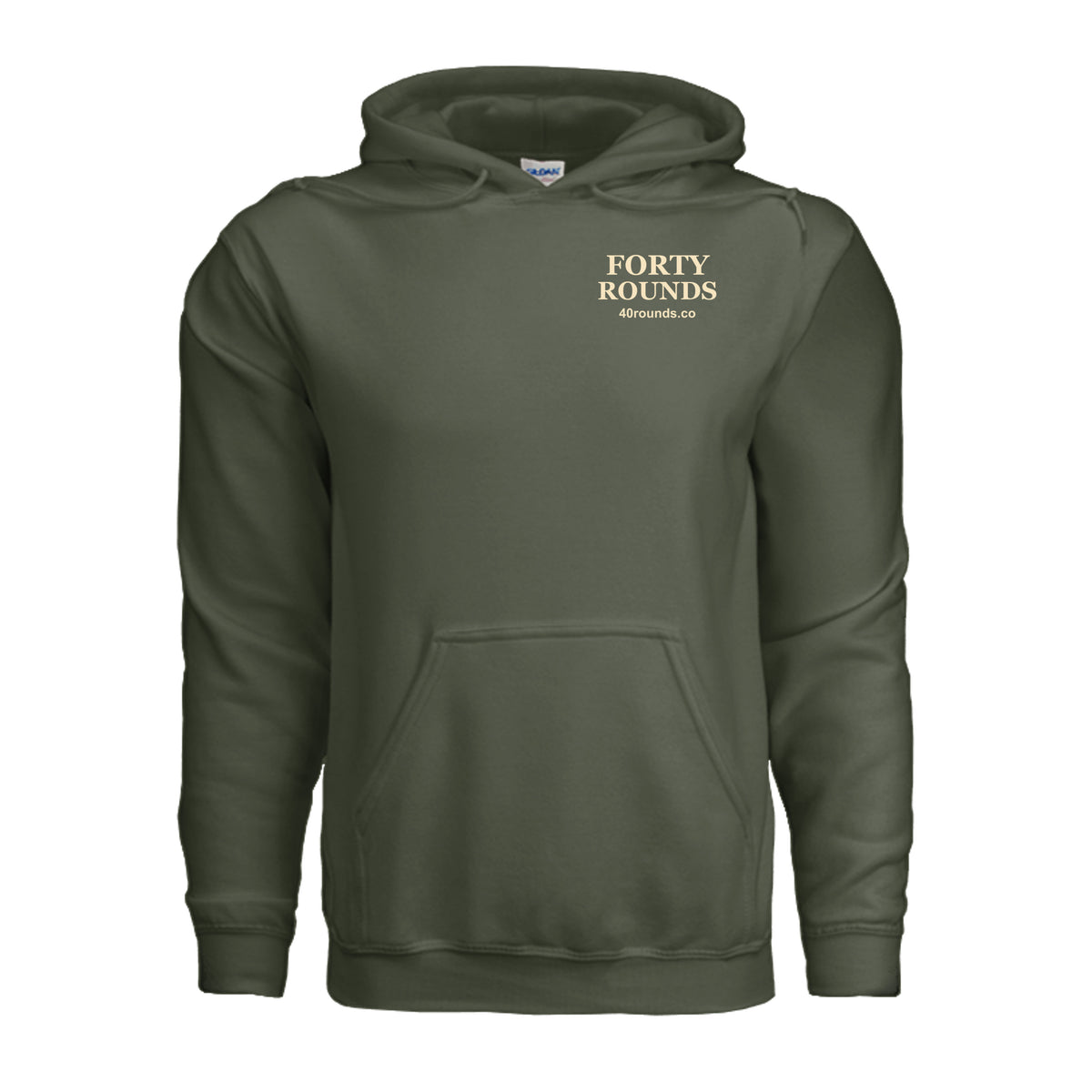 Off Duty. Still Building. Hoodie · Military Green · Front