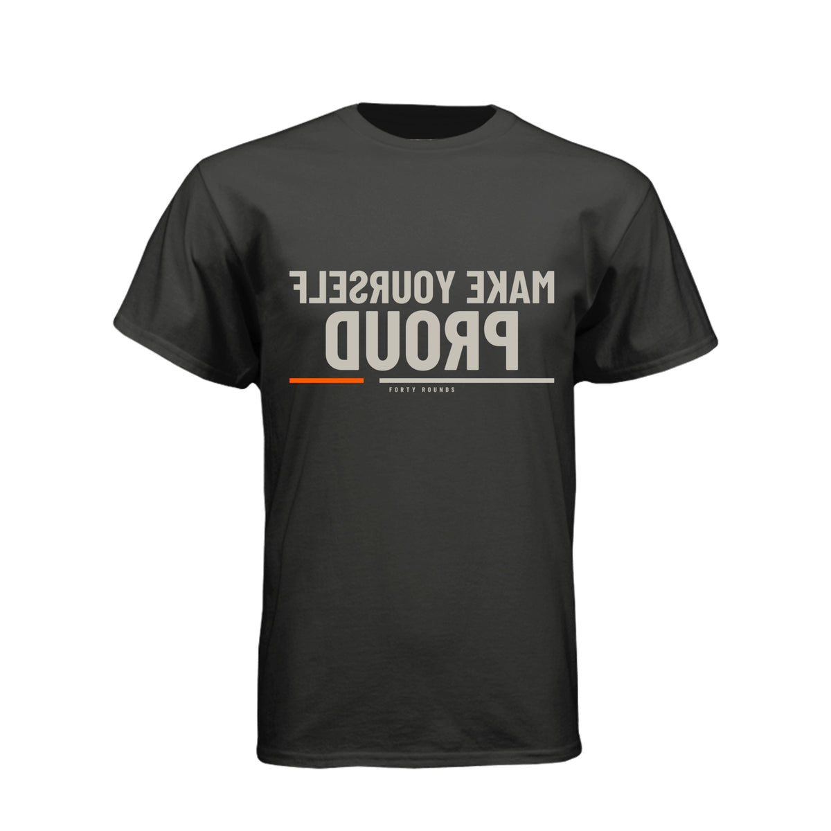 Make Yourself Proud — Men’s Mirrored Tee · Charcoal · Front