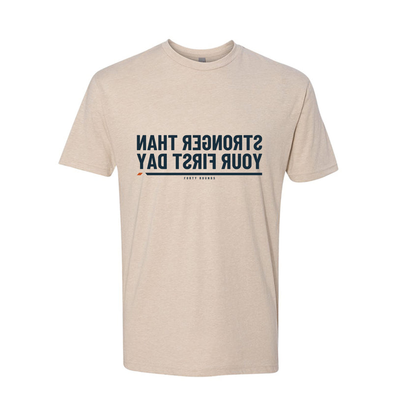 Stronger Than Your First Day — Men’s Mirrored Tee