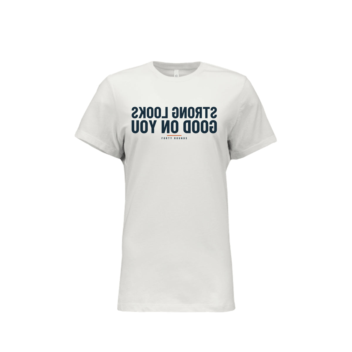 Strong Looks Good on You — Women’s Relaxed Mirrored Tee · Natural · Front