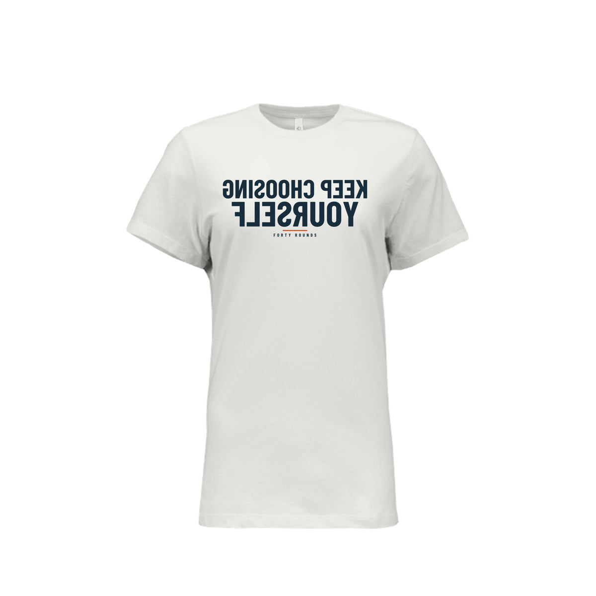 Keep Choosing Yourself — Women’s Relaxed Mirrored Tee · Natural · Front