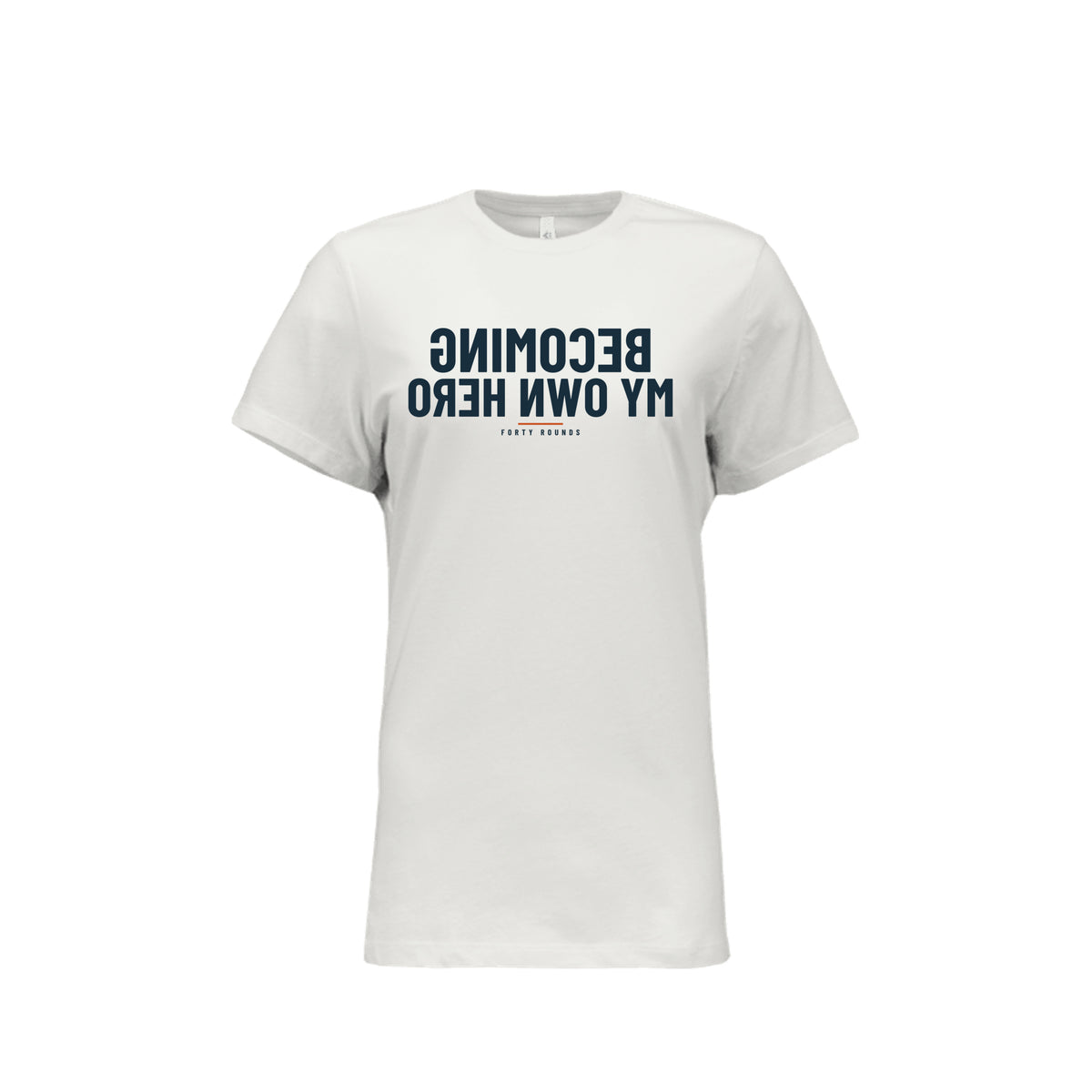 Becoming My Own Hero — Women’s Relaxed Mirrored Tee · Natural · Front