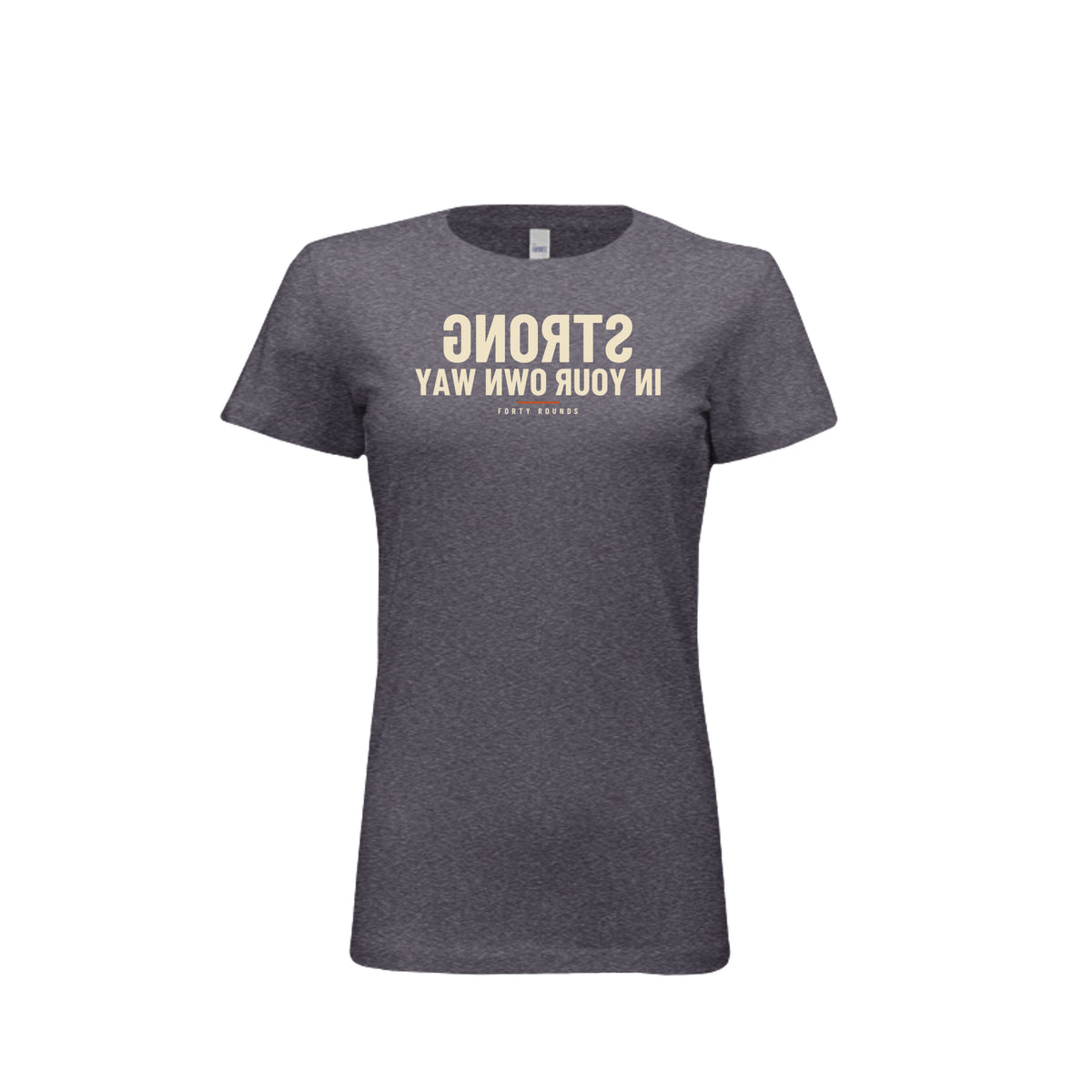 Strong in Your Own Way — Women’s Fitted Mirrored Tee · Heather Navy · Front