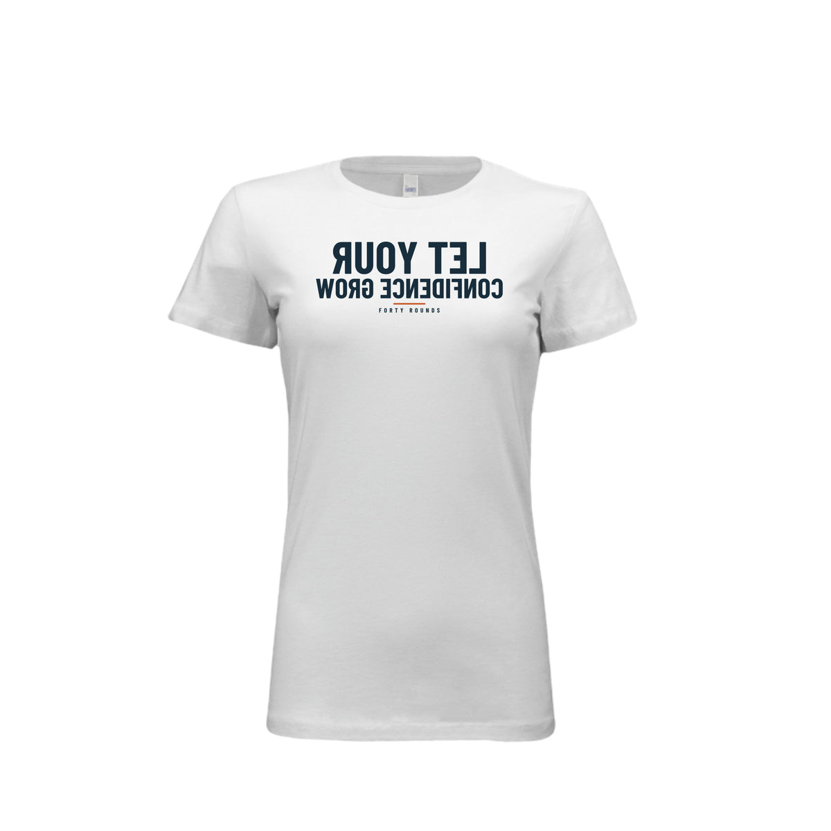 Let Your Confidence Grow — Women’s Fitted Mirrored Tee · White · Front