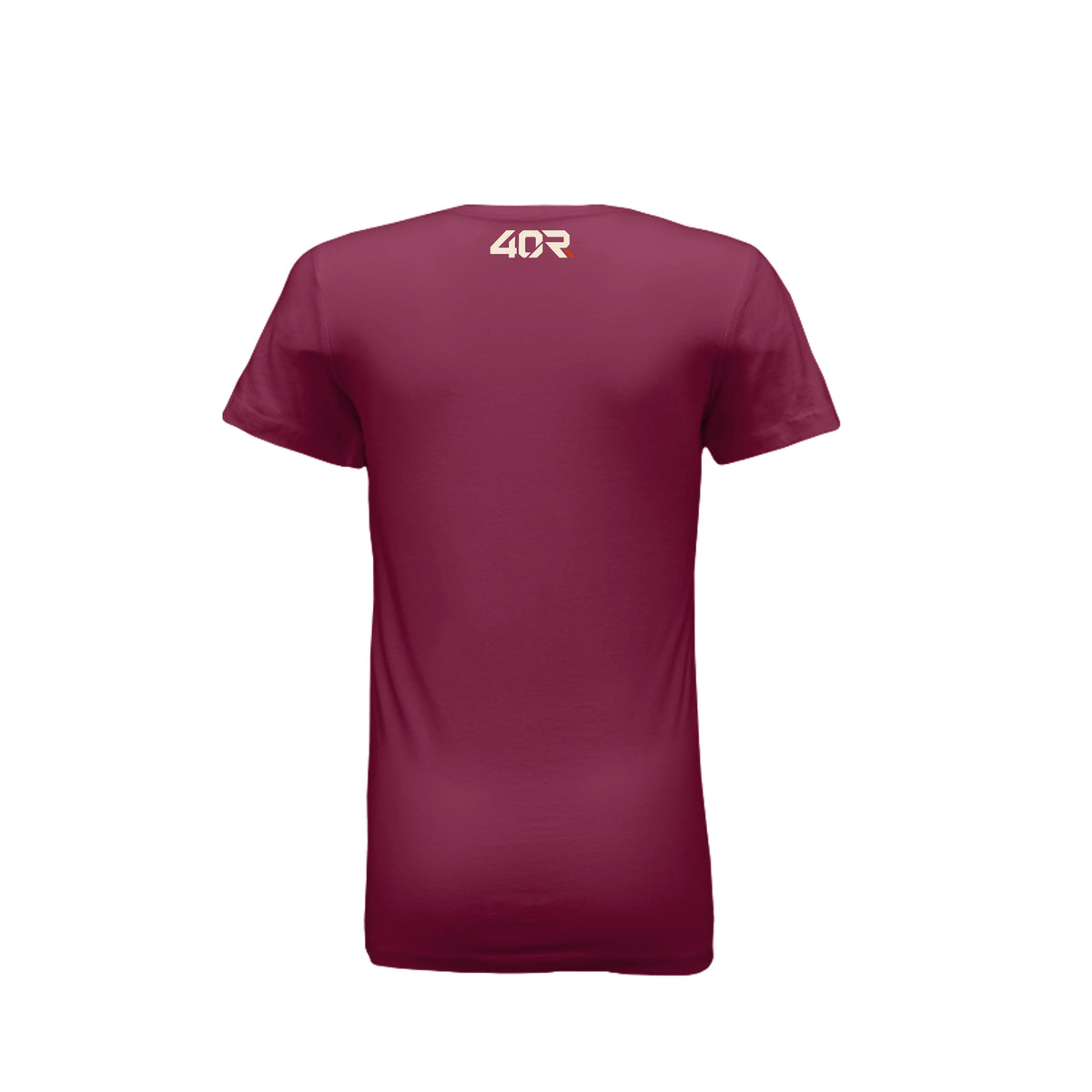 Proud of Who I’m Becoming — Women’s Fitted Mirrored Tee · Maroon · Back