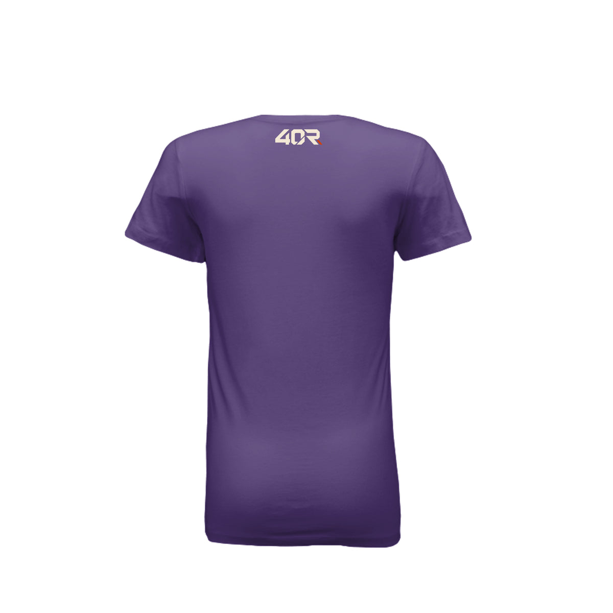 Proud of Who I’m Becoming — Women’s Fitted Mirrored Tee · Team Purple · Back