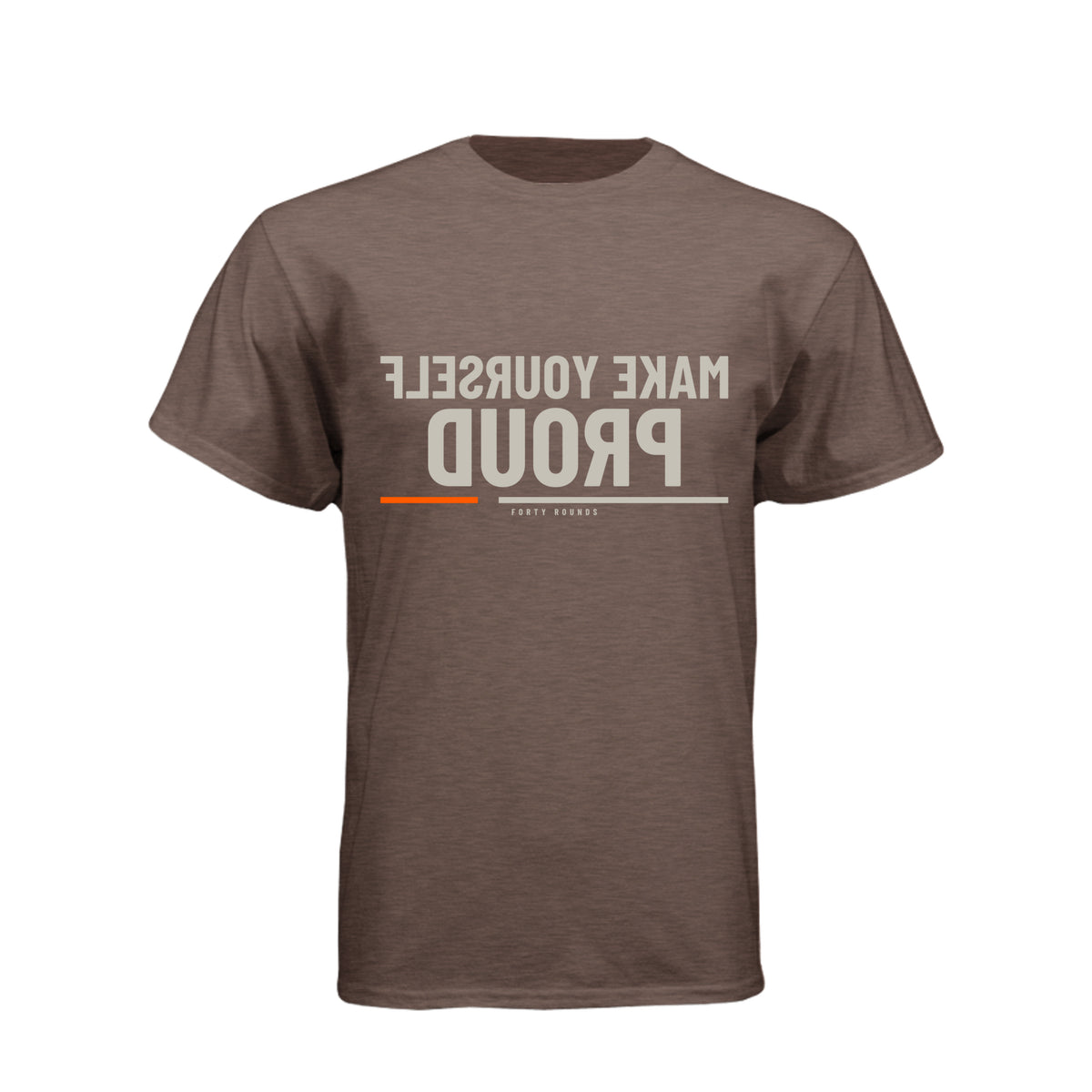 Make Yourself Proud — Men’s Mirrored Tee · Espresso · Front