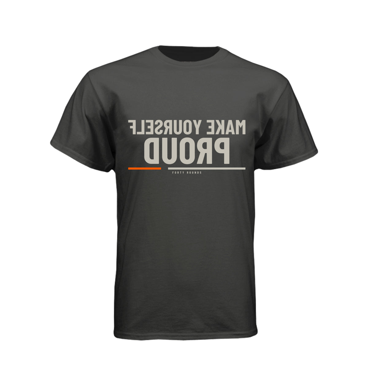 Make Yourself Proud — Men’s Mirrored Tee · Black · Front