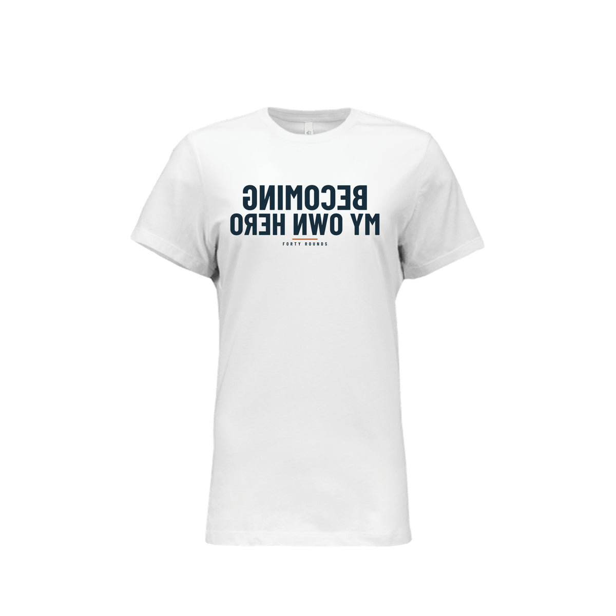 Becoming My Own Hero — Women’s Relaxed Mirrored Tee · Vintage White · Front