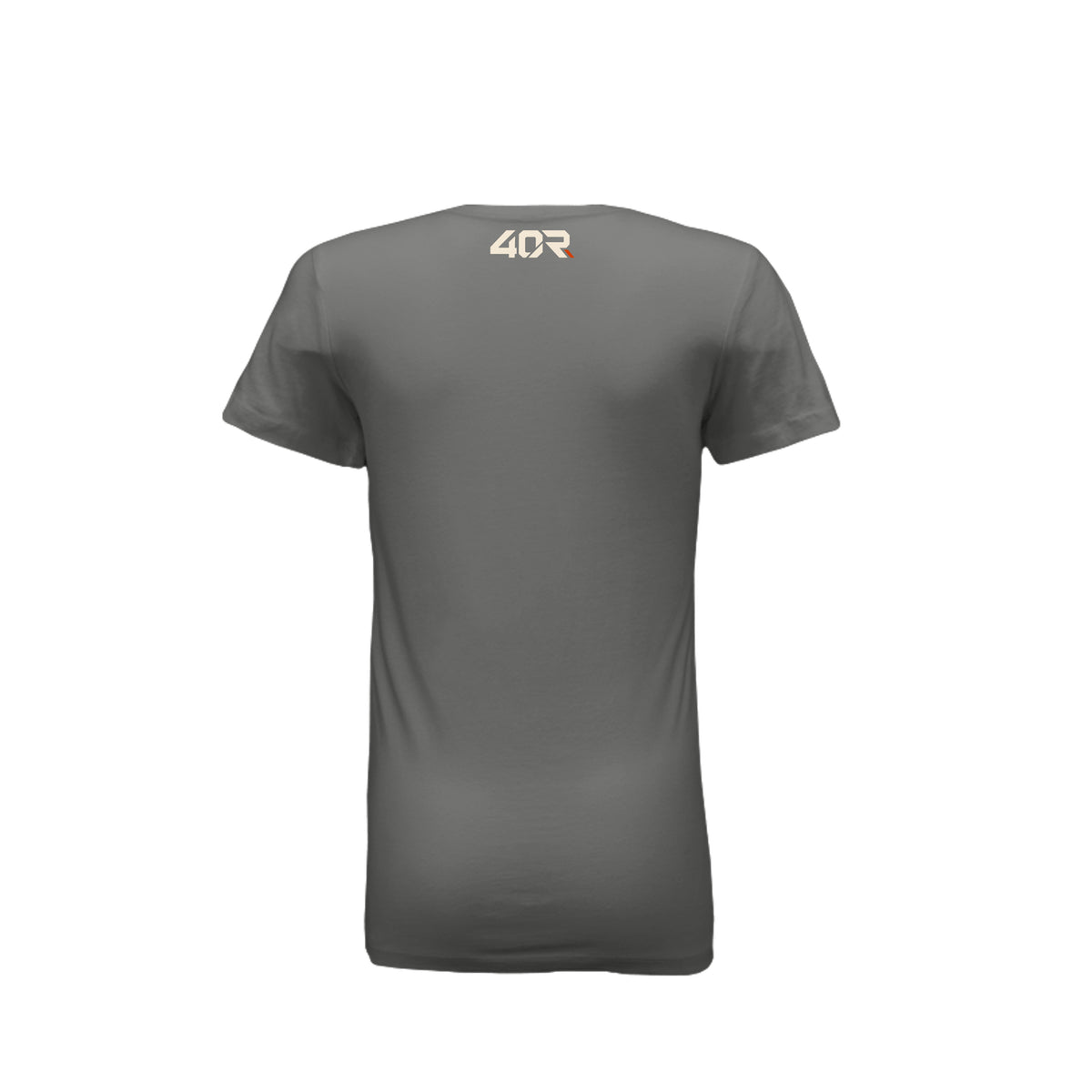 Proud of Who I’m Becoming — Women’s Fitted Mirrored Tee · Asphalt · Back