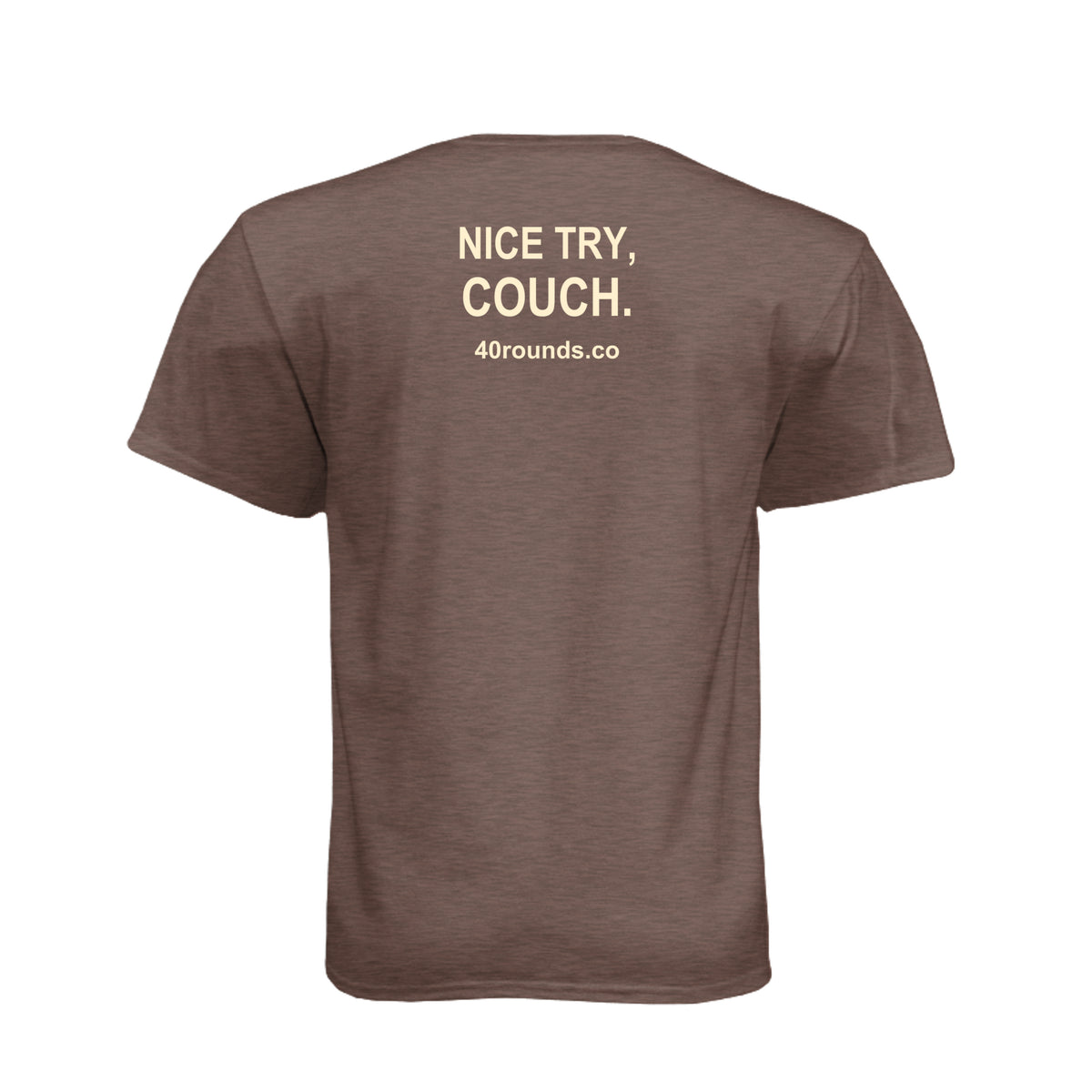 Nice Try, Couch — Mirrored Graphic Tee · Espresso · Back