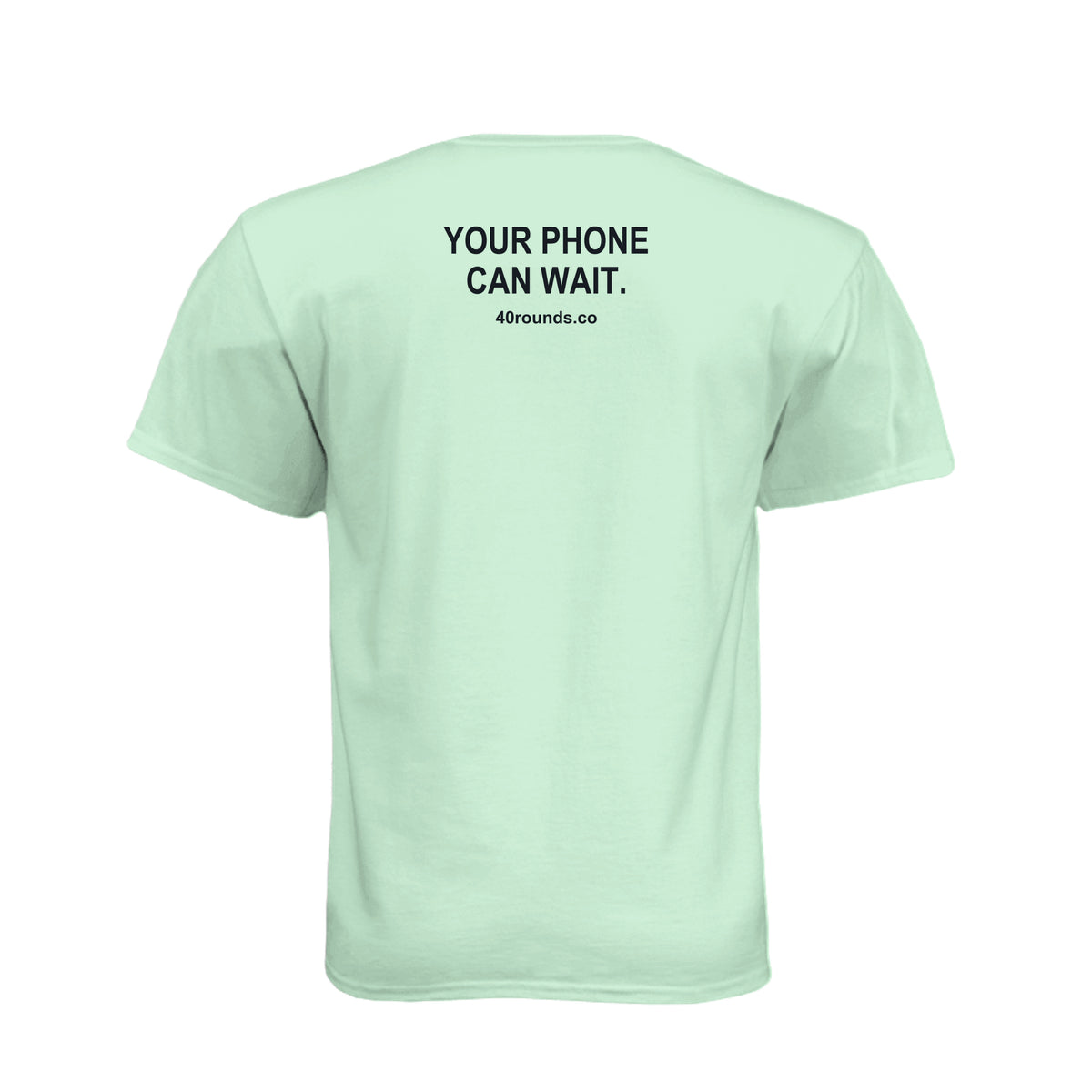 Your Phone Can Wait — Mirrored Graphic Tee · Mint · Back