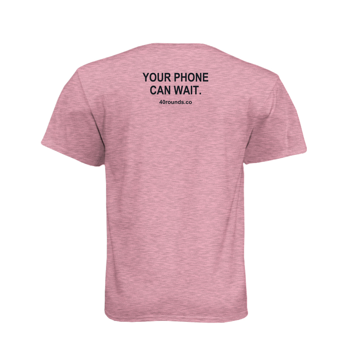 Your Phone Can Wait — Mirrored Graphic Tee · Heather Light Pink · Back