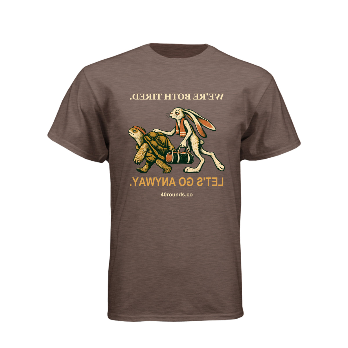 Let’s Go Anyway — Mirrored Graphic Tee · Espresso · Front