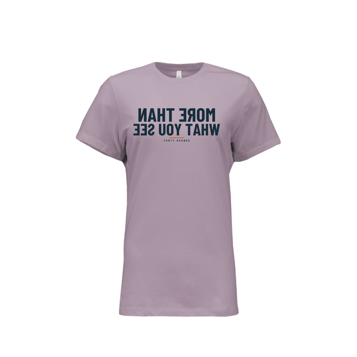 More Than What You See — Women’s Relaxed Mirrored Tee · Light Violet · Front