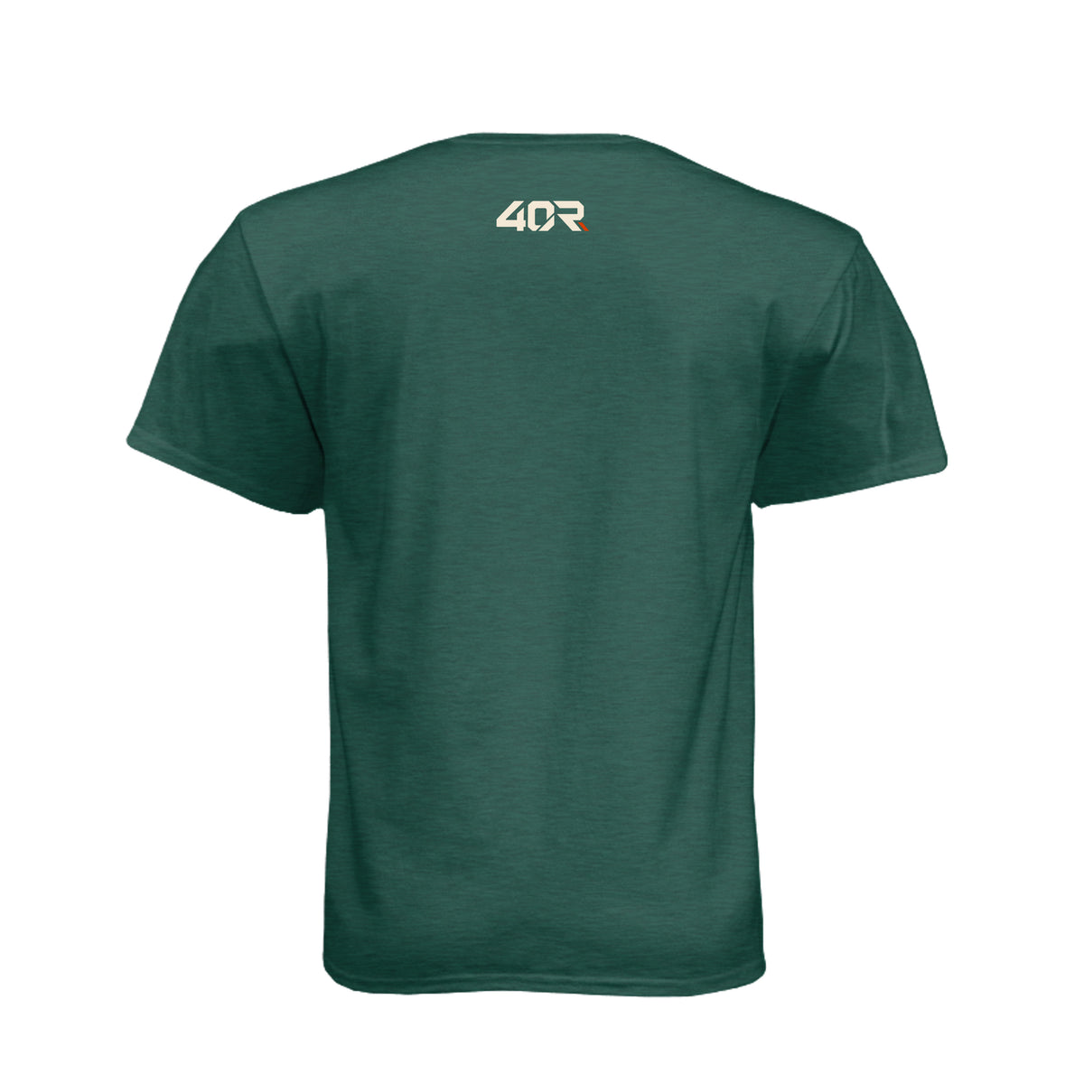 Same You. Heavier Dumbbells. — Dark Mirrored Tee · Heather Forest Green · Back